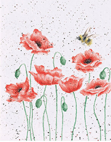 Wrendale Poppies and Bee Card