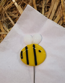 Bee Joyful Glass Bumble Bee Plant Stake Handmade Fused Glass Bumblebee Keepsake Gift